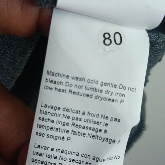 Boss Men's quarter zip mock neck long-sleeve gray/navy strips knit sweater sz L - Picture 7 of 9